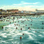 In the Surf, Atlantic City, NJ in 1906 vintage print