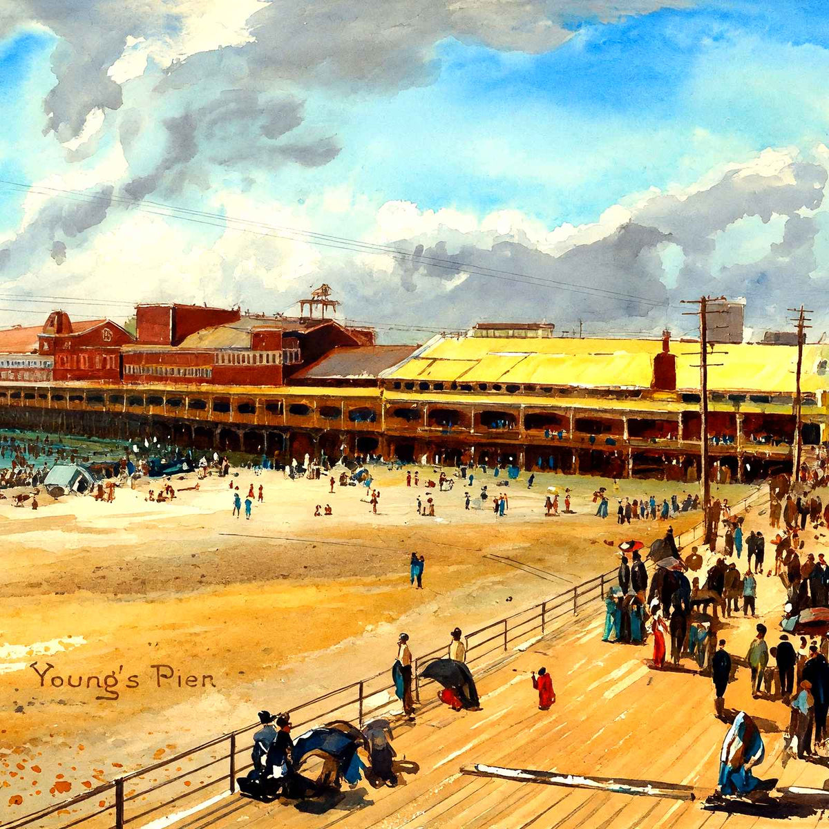 Young's Pier, Atlantic City, NJ in 1902 art print