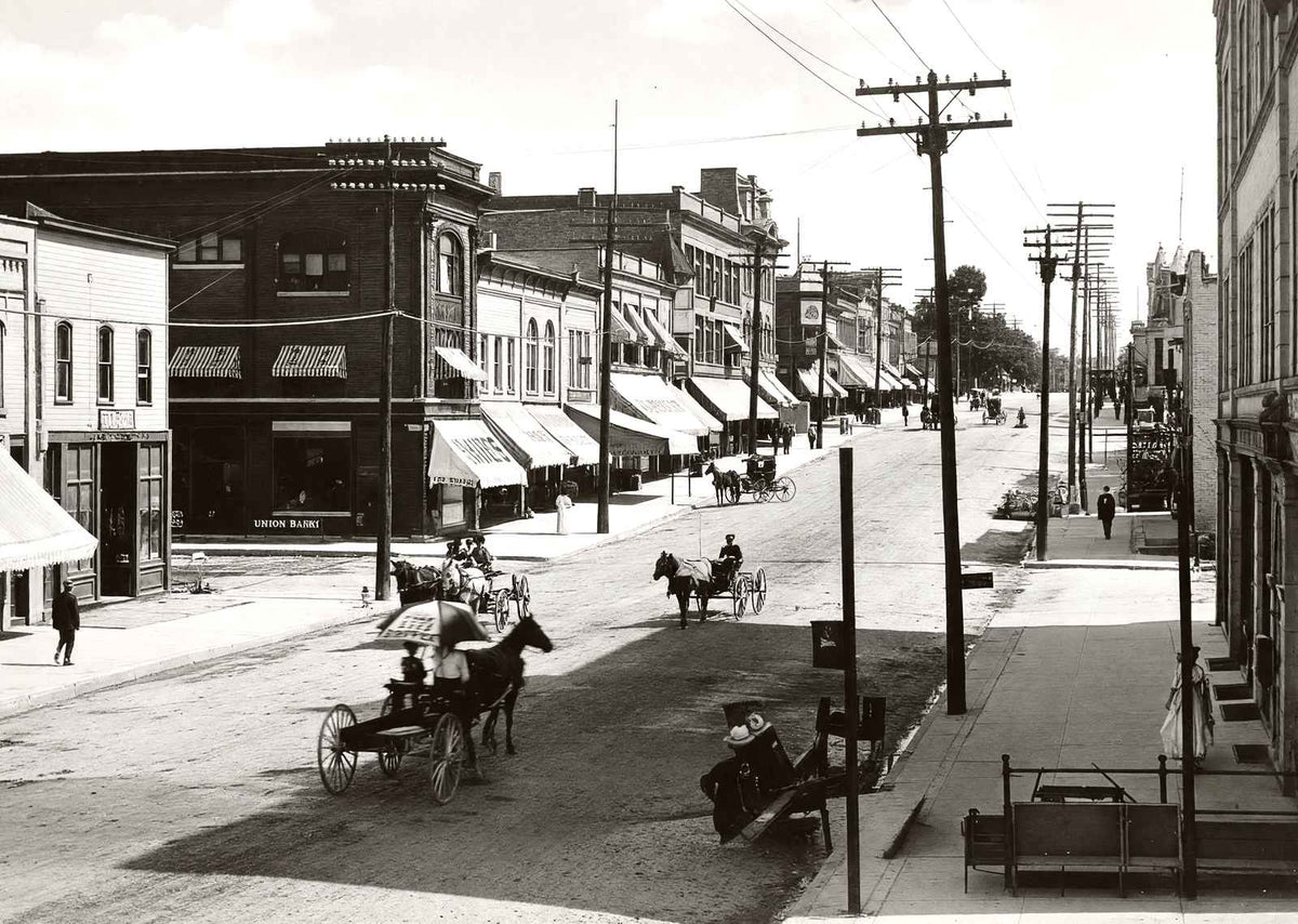 Main Street Looking East, Stoughton WI, WI restored photo print