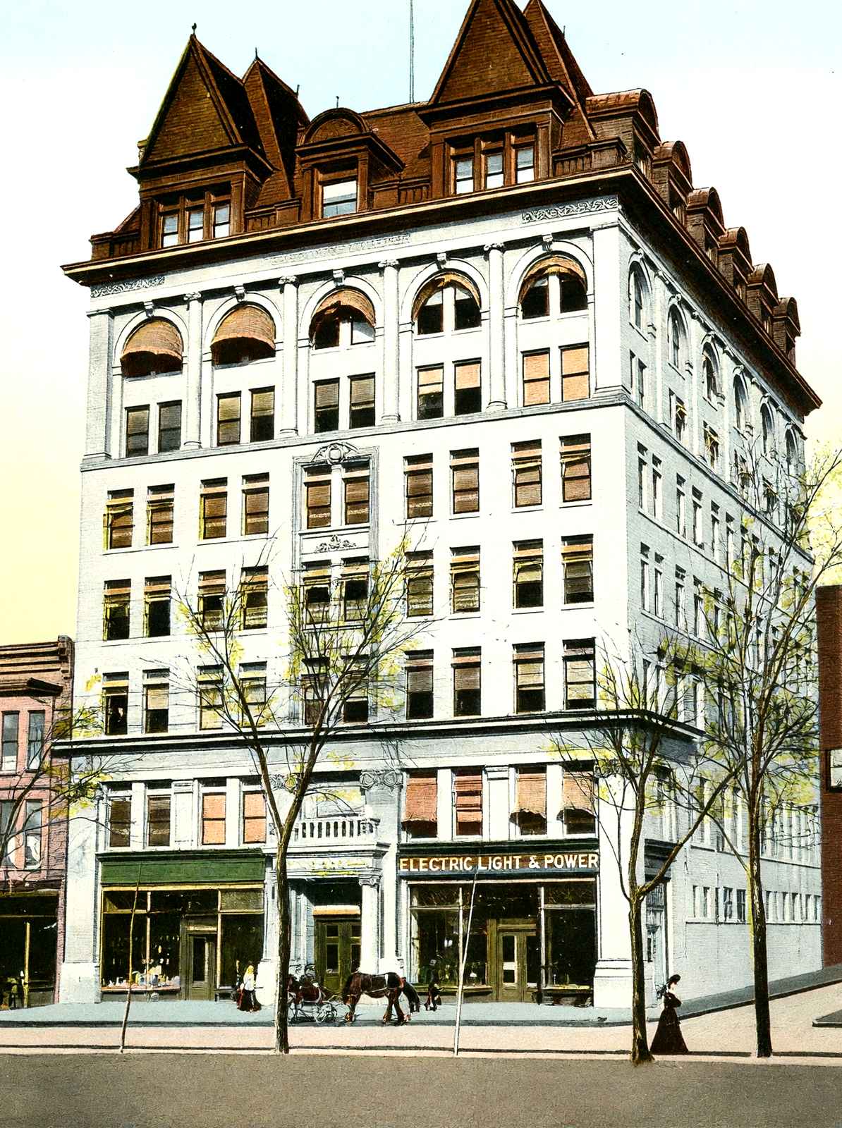 Board of Trade Building, Scranton PA in 1907 vintage print