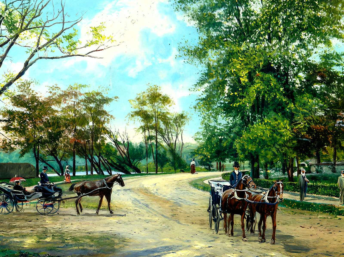 Drive Around Lake Carasaljo, Lakewood, NJ art print