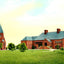 Chapel and Memorial Hall, Lawrenceville, NJ vintage print
