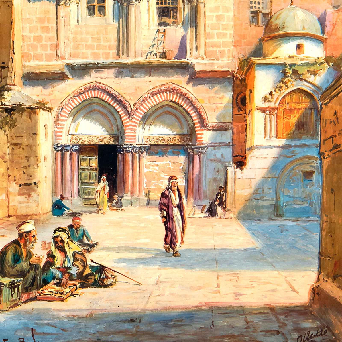 Entrance to Holy Sepulchre, Jerusalem painting