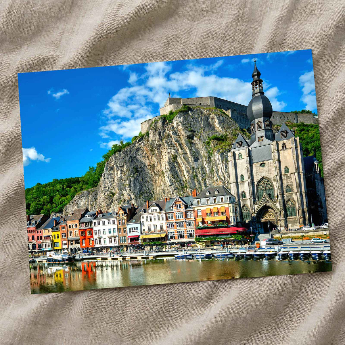Church and Town by Sea Photo Print Wall Decor