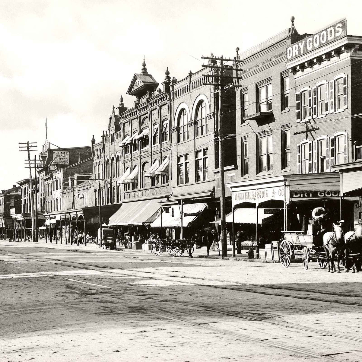 Business Section, High St, Pottstown, PA 1904 restored photo print