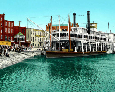 Harbor, LA Crosse, WI in 1906 vintage print