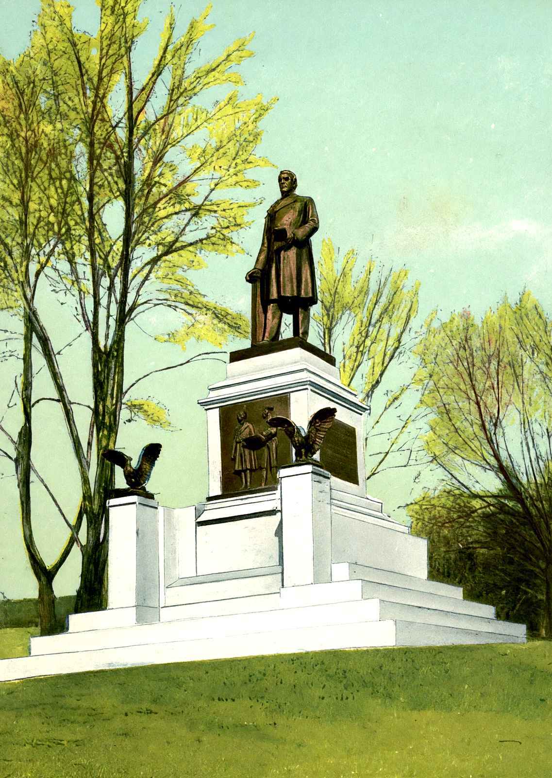 McKinley Monument, Reading, PA in 1907 vintage print