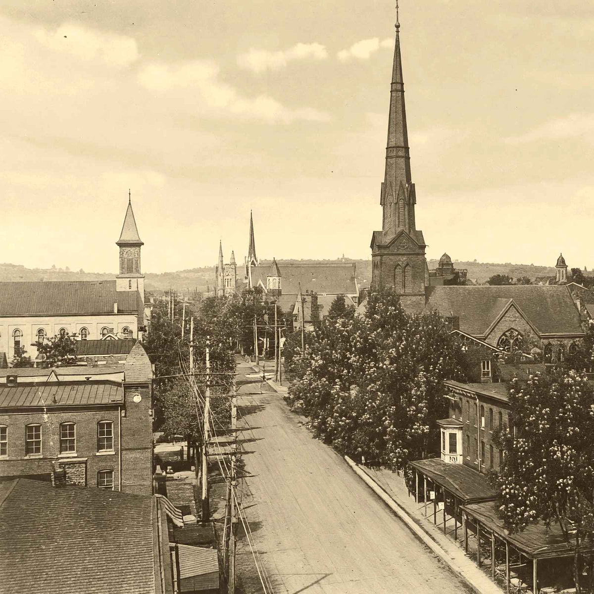 View from Security Building, Pottstown 1904 vintage print