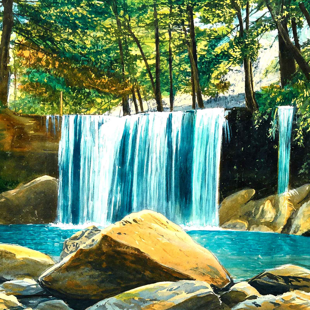 Falls at Cascade Park, New Castle, PA 1906 art print
