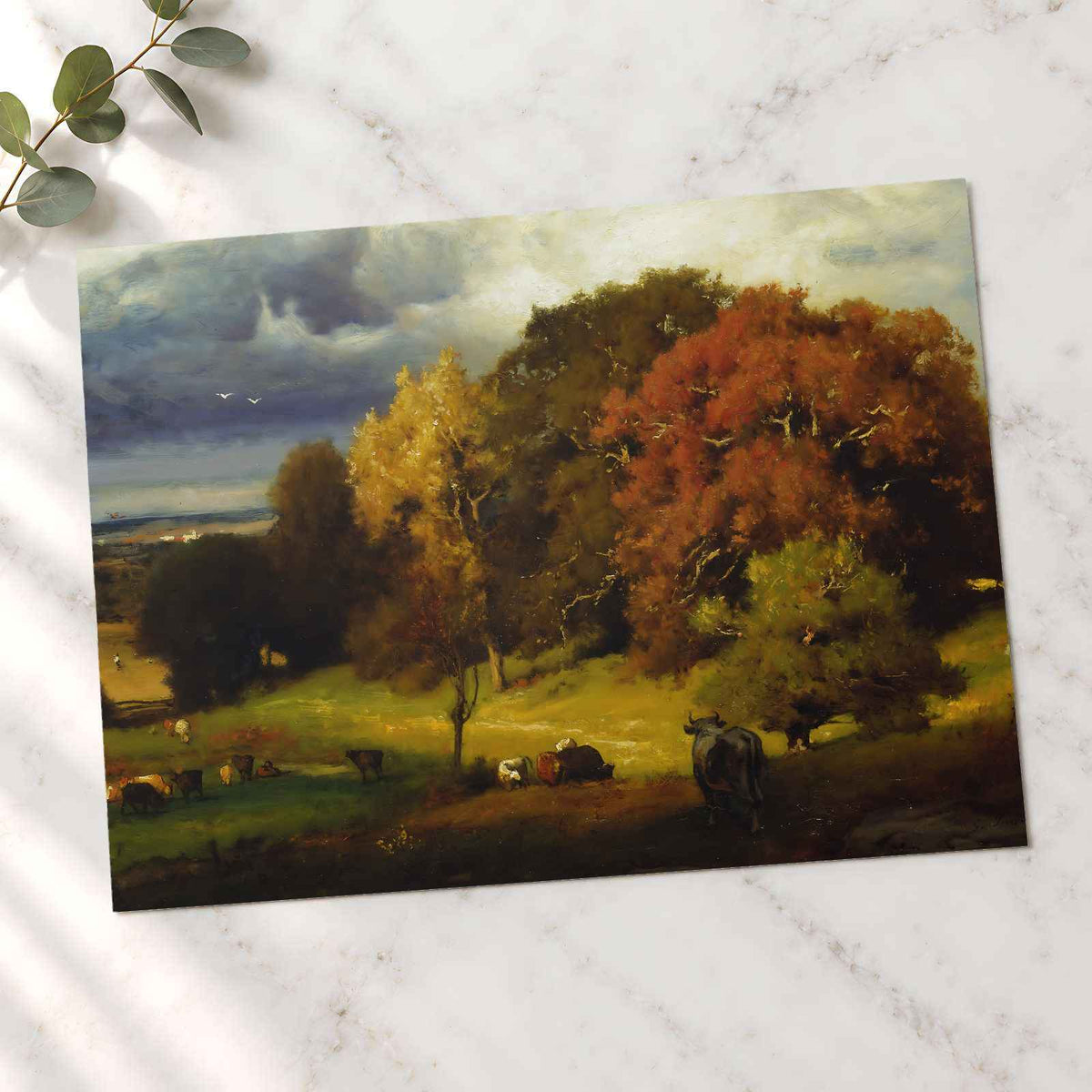 Autumn Oaks painting print by George Inness (1875)