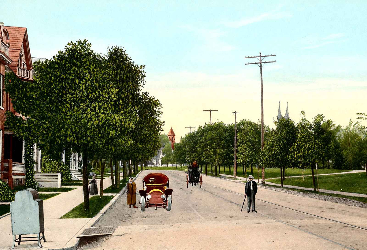 James Street, Lancaster, PA in 1907 vintage print