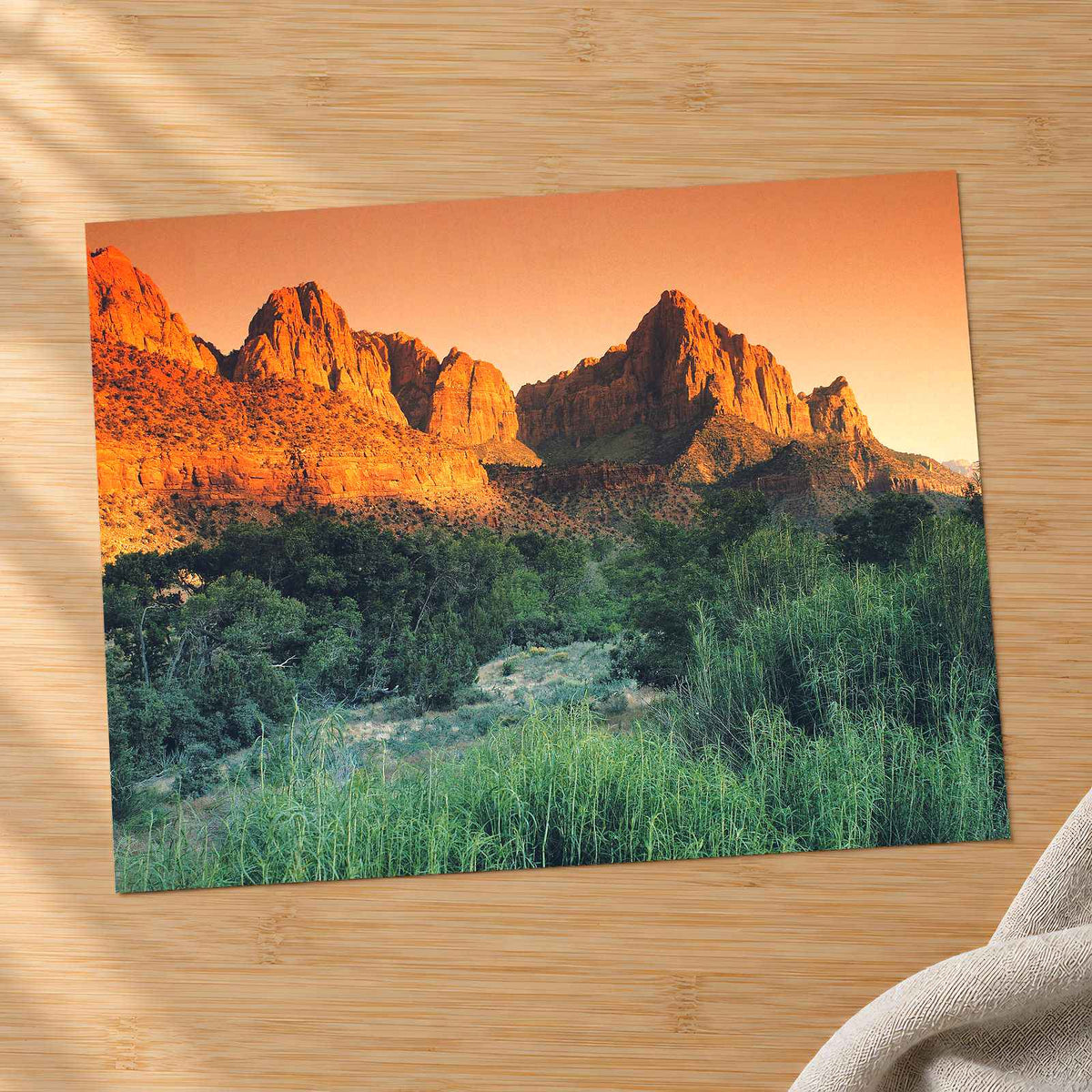 Glowing Sandstone Mountains Photo Print Wall Decor