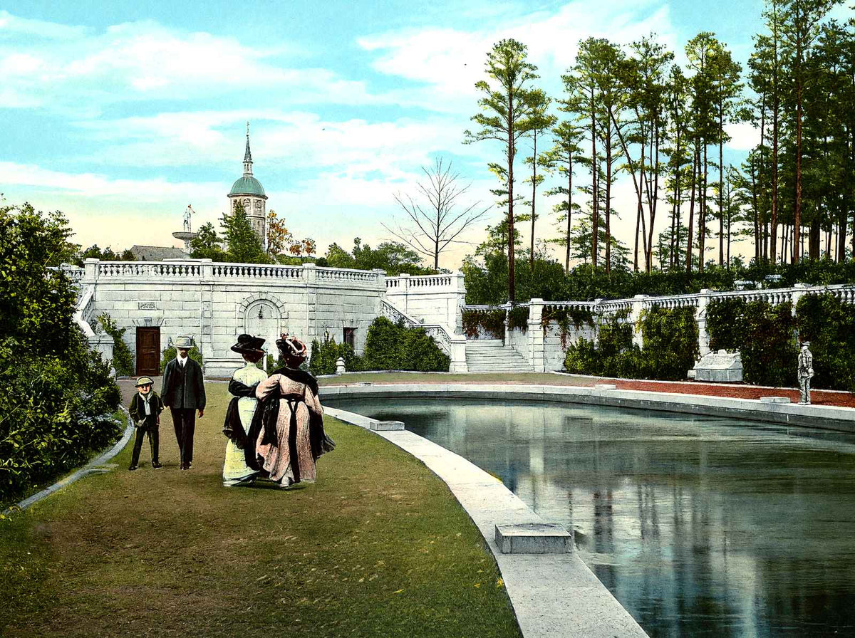Sunken Gardens, Lakewood, NJ in 1905 vintage print