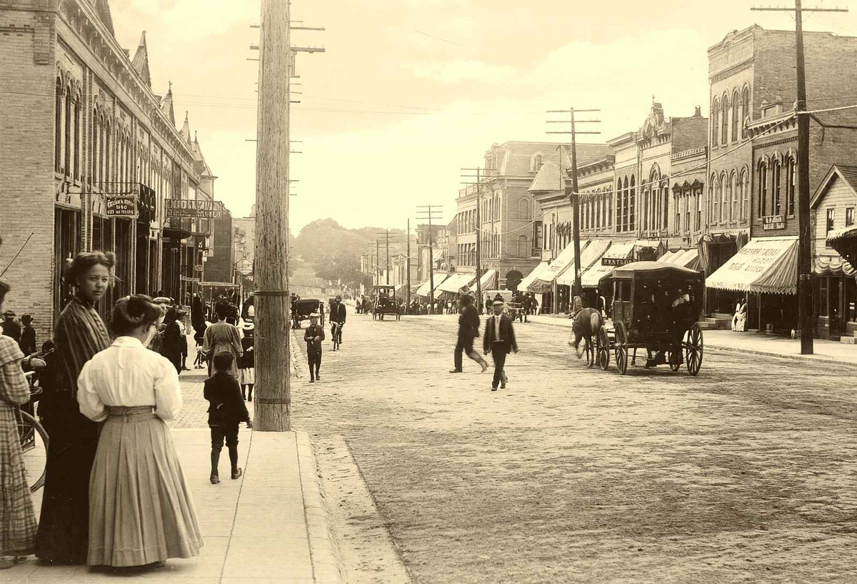 Main Street Looking West, Stoughton WI (1907) vintage print