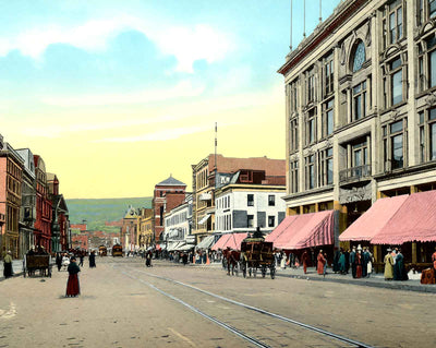 Lackawanna Avenue, Scranton, PA in 1907 vintage print