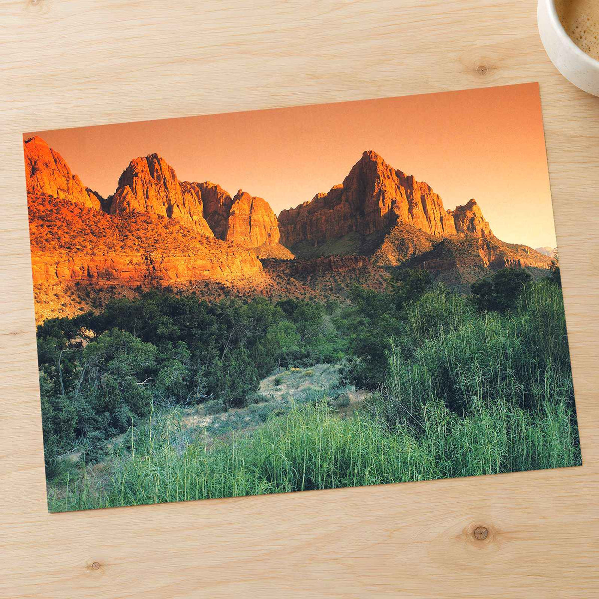 Glowing Sandstone Mountains Photo Print Wall Decor