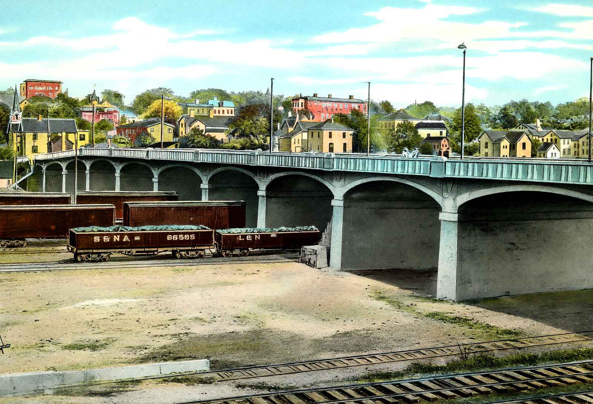 The Viaduct, Knoxville, TN in 1907 vintage print