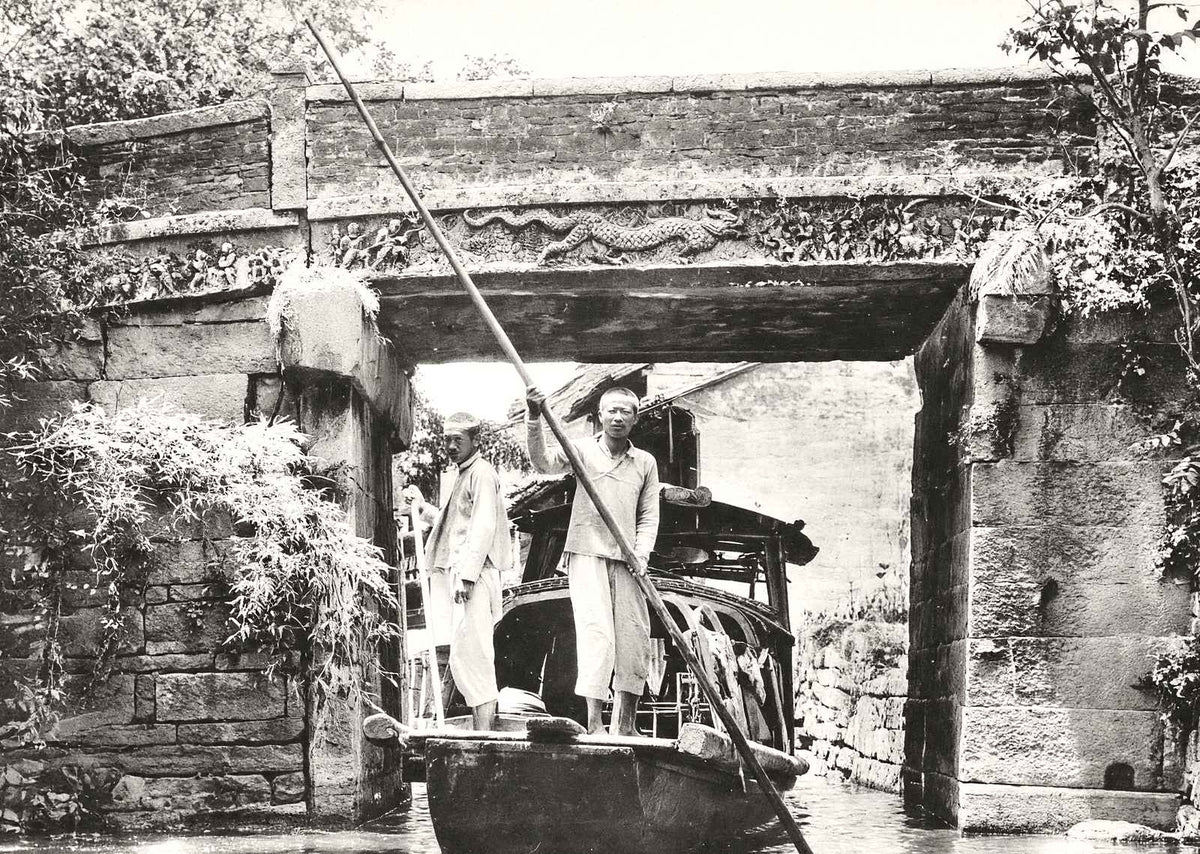 Canal Scene Near Shanghai, China restored photo print