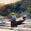 Boy Fishing art print by Winslow Homer (1892)