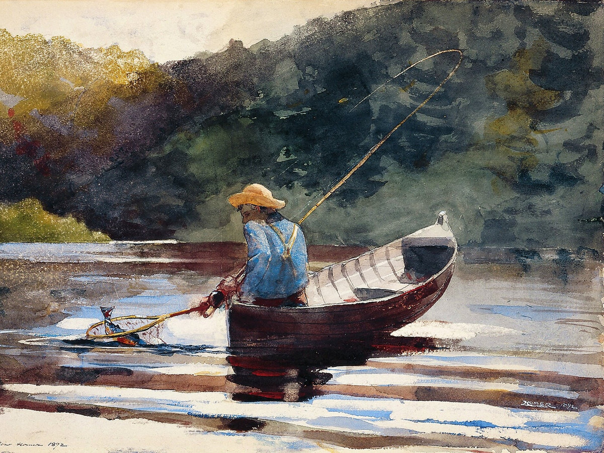 Boy Fishing art print by Winslow Homer (1892)