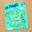 Happy Map of France by Lal Smile Art Print Wall Decor