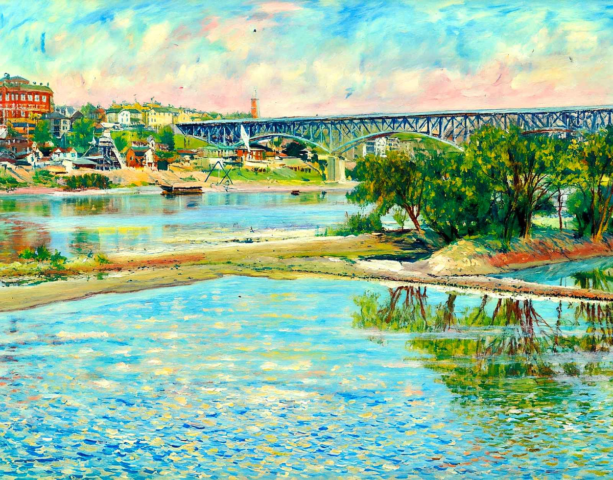 Tennessee River Bridge & Court House, TN 1907 art print