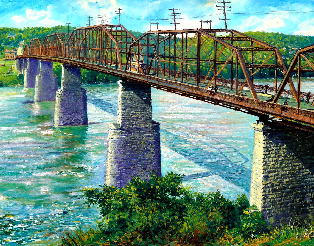 Tennessee River Bridge, Chattanooga, TN 1905 art print