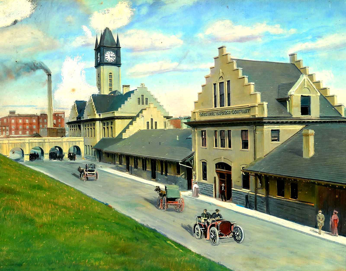 Southern Railway Depot, Knoxville, TN in 1908 art print