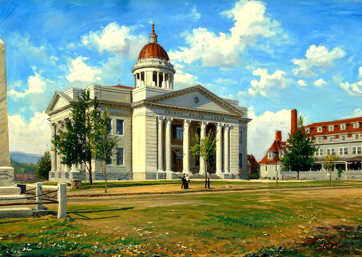 Court House, Hendersonville, NC in 1907 art print
