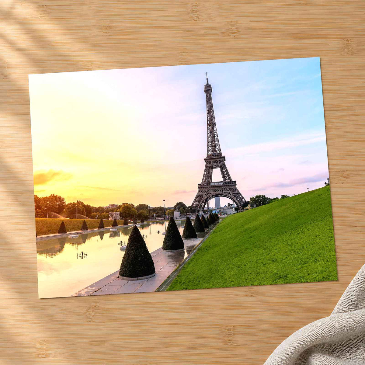 Eiffel Tower Rising Above a Reflecting Pool Photo Print Wall Decor