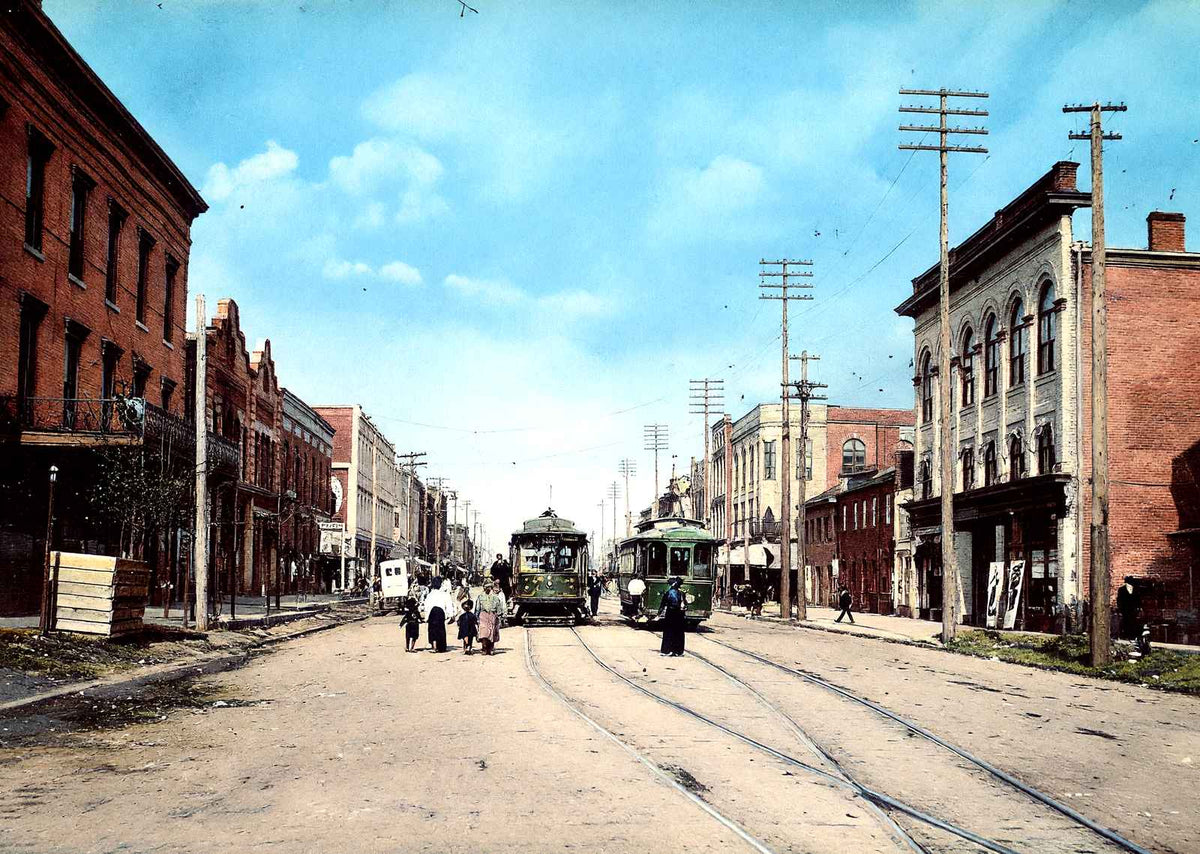 Main Street Looking Northeast, Salisbury, NC vintage print