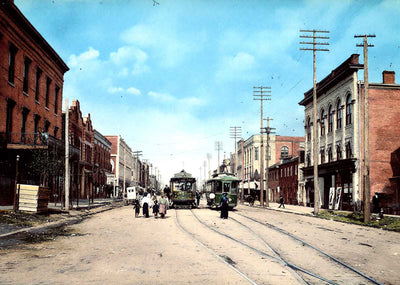 Main Street Looking Northeast, Salisbury, NC vintage print