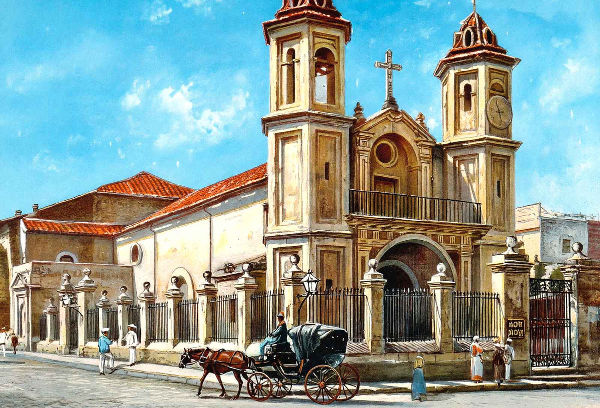 Christ Church, Havana, Cuba in 1913 vintage print
