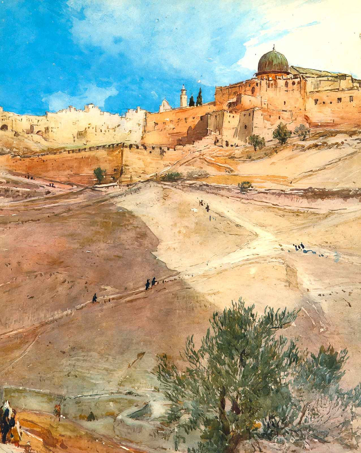 Jerusalem from Valley of Hinnom painting