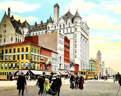 Broad Street from Market Street, Newark, NJ vintage print