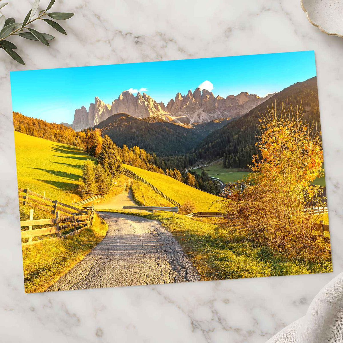 Funes Valley Autumn, Dolomites, Italy Photo Print Wall Decor