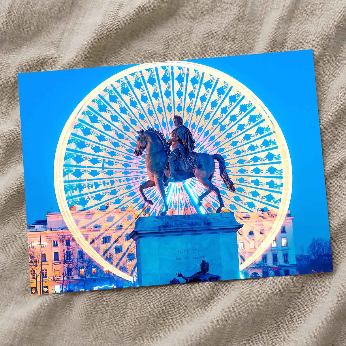 Statue of King Louis XIV in Lyon, France Art Print Wall Decor