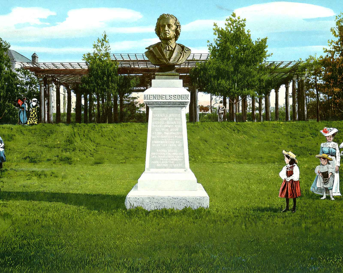 Branch Brook Park, Mendelssohn Statue, Newark vintage print