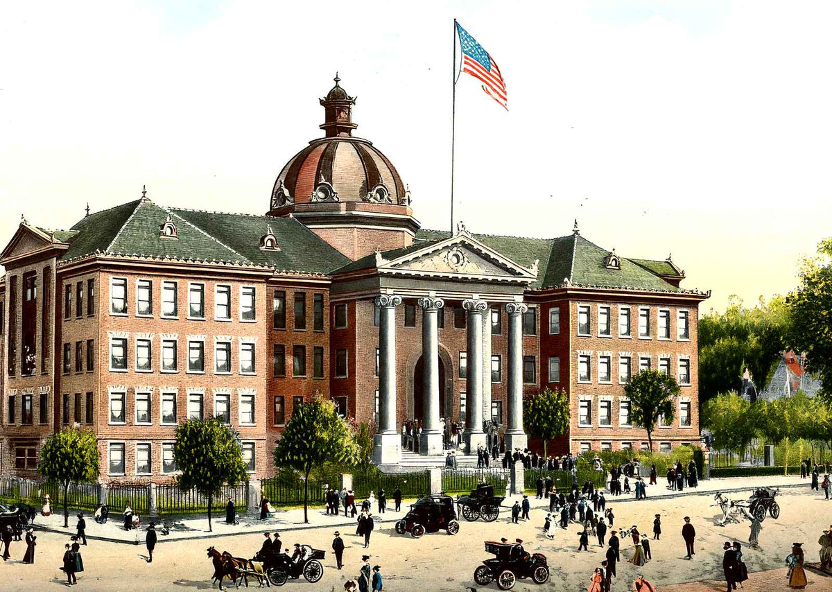 High School, Altoona PA in 1906 vintage print