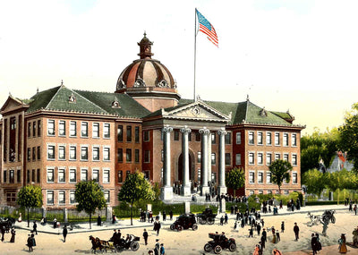 High School, Altoona PA in 1906 vintage print