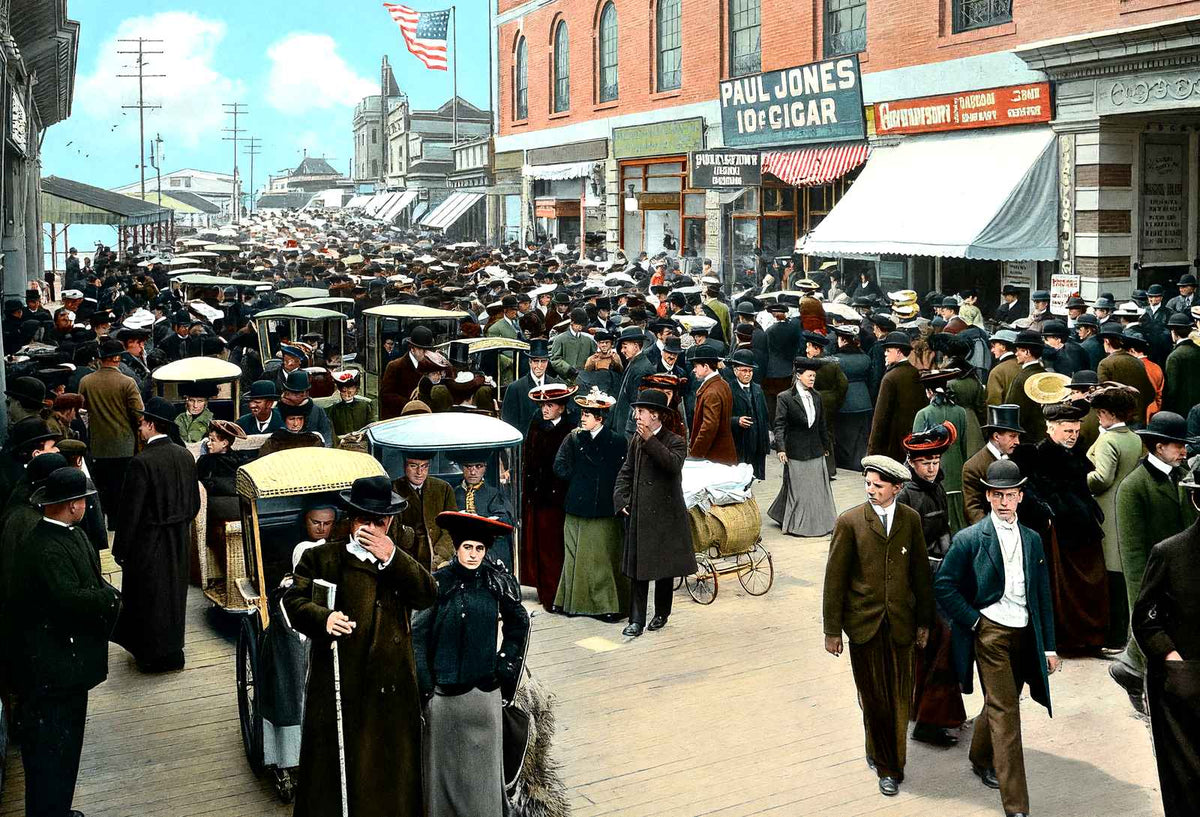 Easter Sunday on Boardwalk, Atlantic City, NJ vintage print