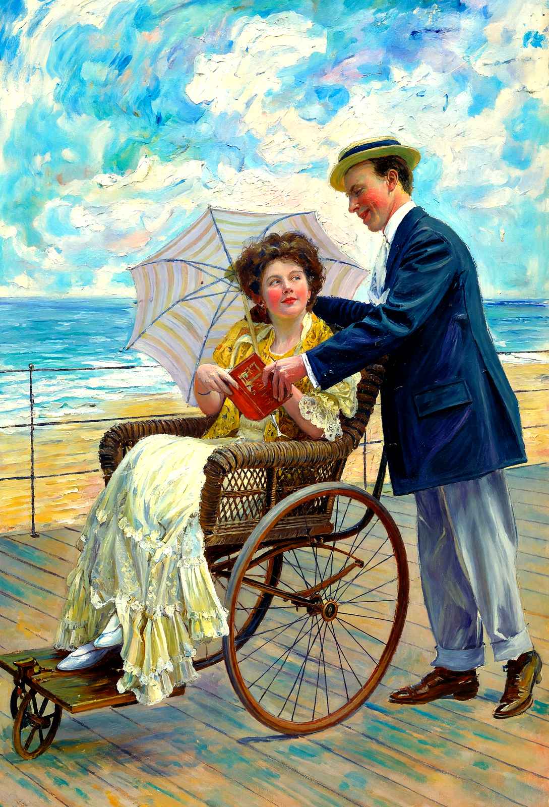 Taken by Surprise, Atlantic City, NJ in 1907 painting