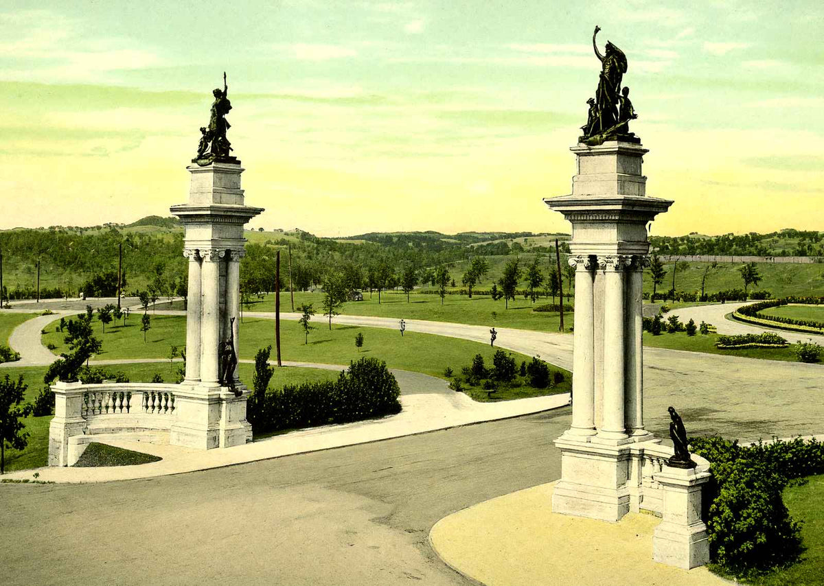 Highland Park Entrance, Pittsburgh PA in 1906 vintage print