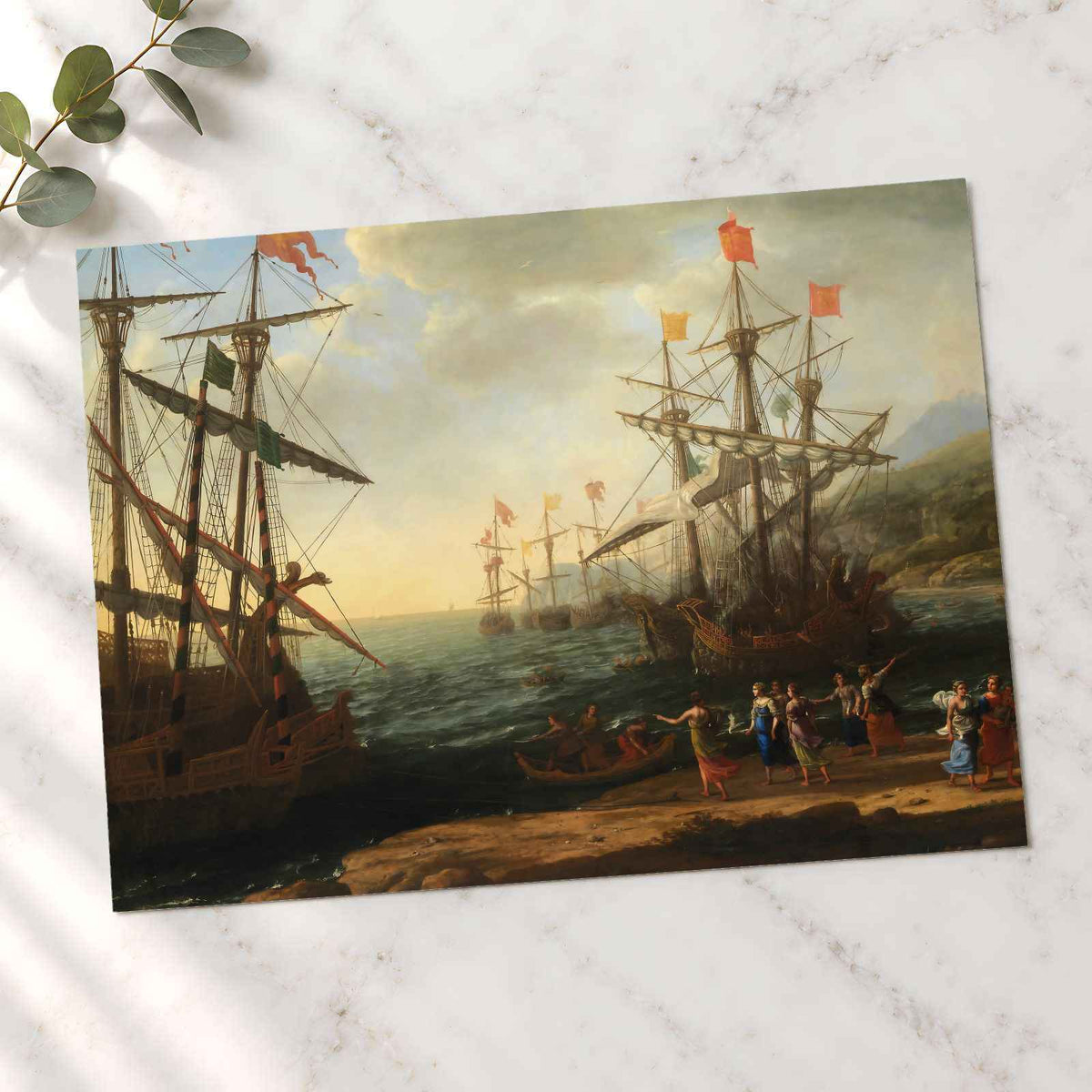 The Trojan Women Setting Fire to Their Fleet painting print by Claude Lorrain (Claude Gellée) (1643)