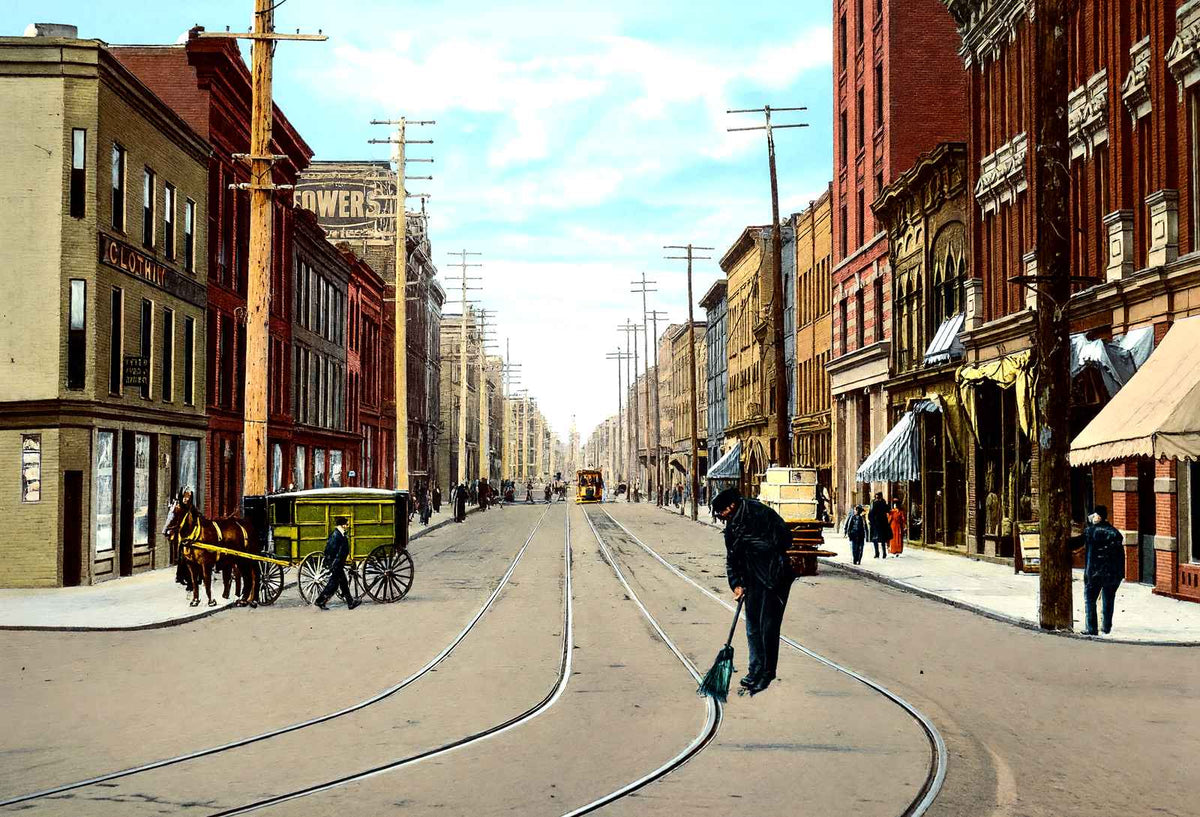 Washington St Looking West, New Castle, PA vintage print