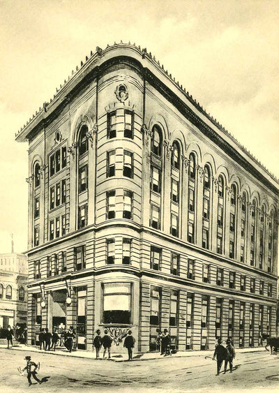 Trust Building, Durham, NC in 1904 vintage print