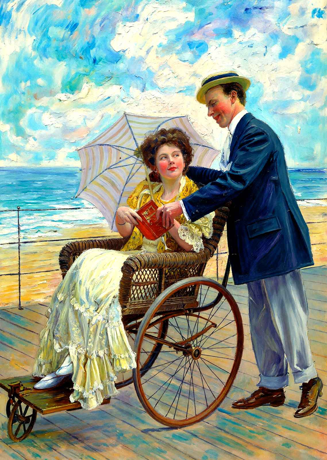 Taken by Surprise, Atlantic City, NJ in 1907 painting