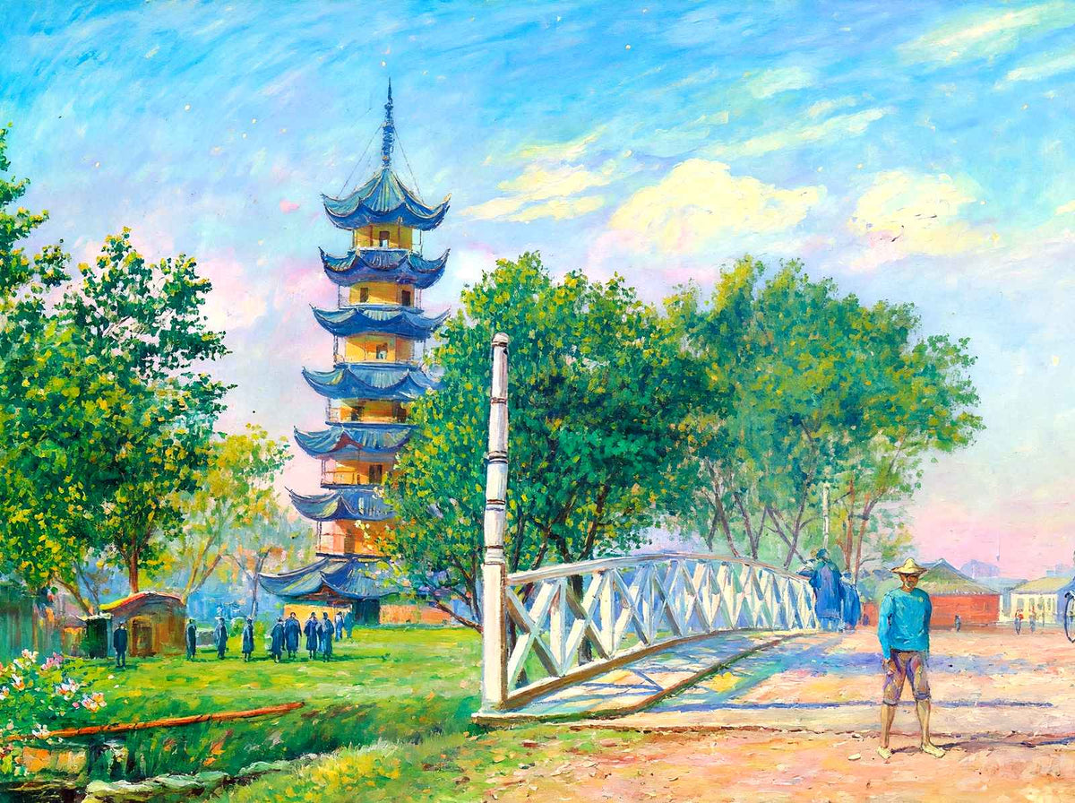 Loong Wah Pagoda, Shanghai, China art print
