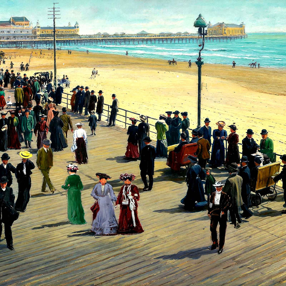 Spring Afternoon, Atlantic City, NJ in 1901 art print