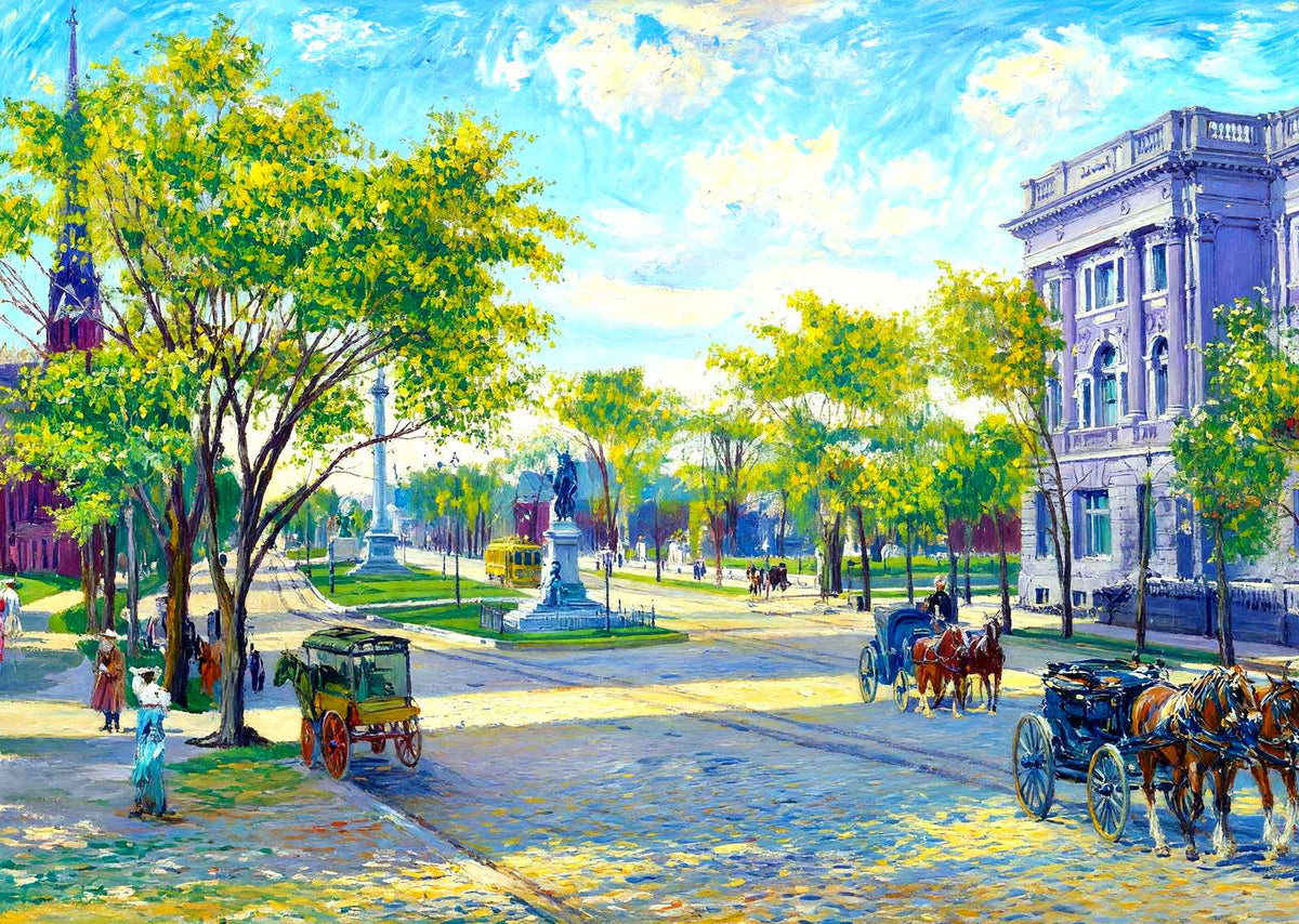 Grand Avenue, Milwaukee, WI in 1905 art print